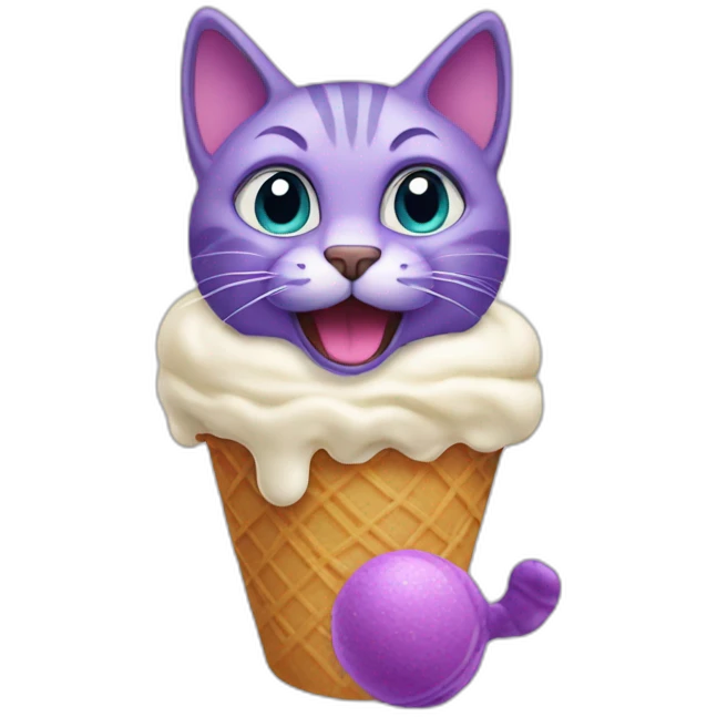 Purple cat it ice cream emoji