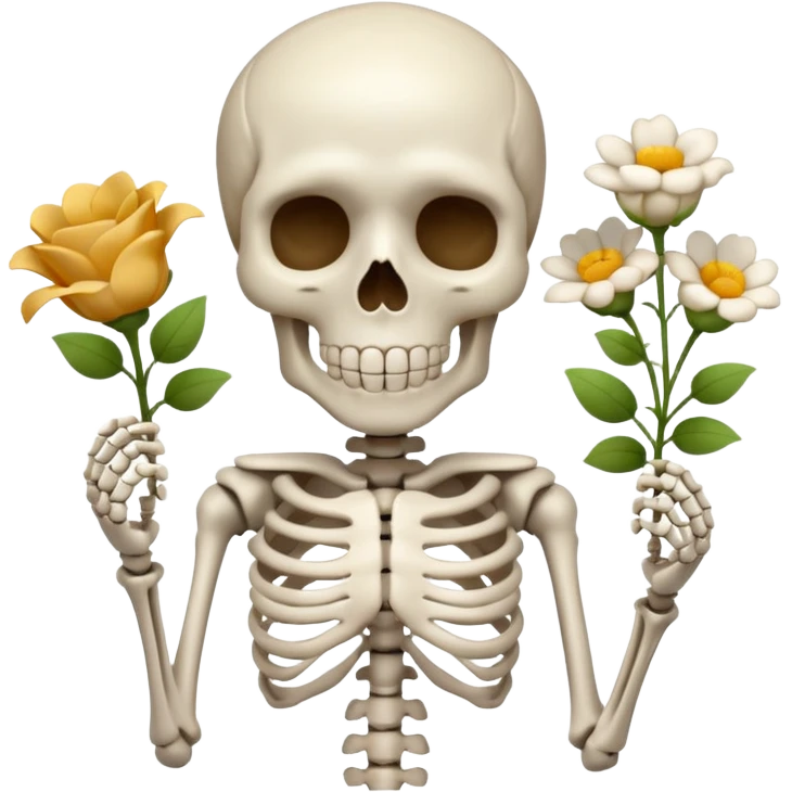 skeleton with flowers  emoji