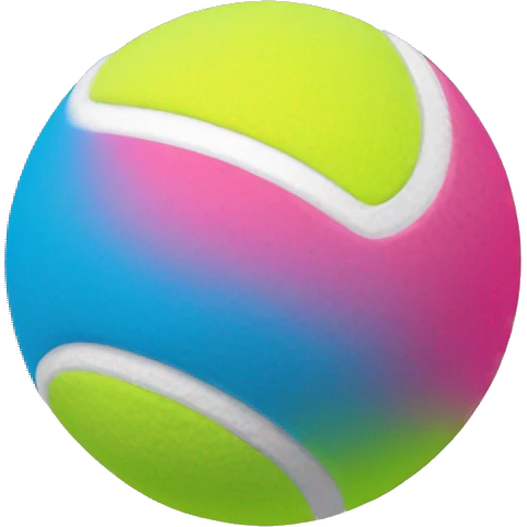 Blue and pink ombre tennis ball emoji
