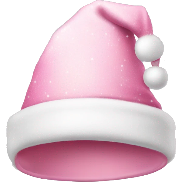 Light pink Santa hat with sparkly snowflakes  emoji