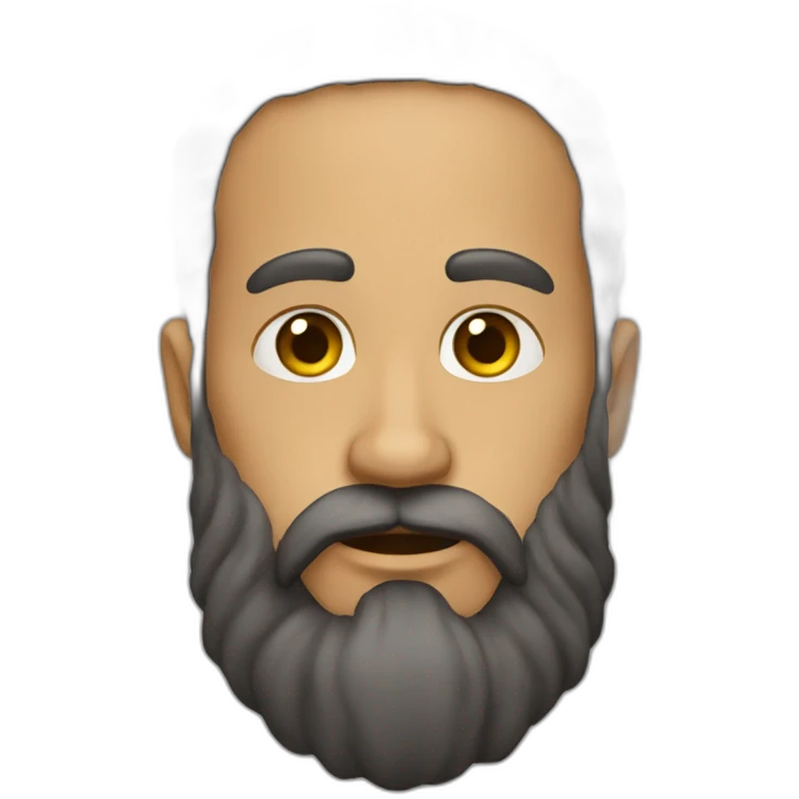Calvo con barba emoji