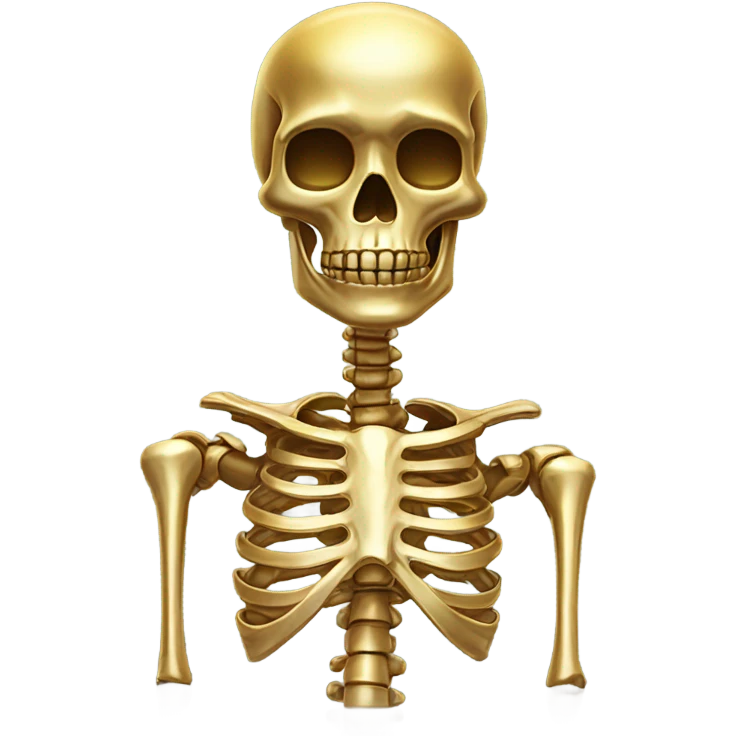 Skeleton made out of gold emoji
