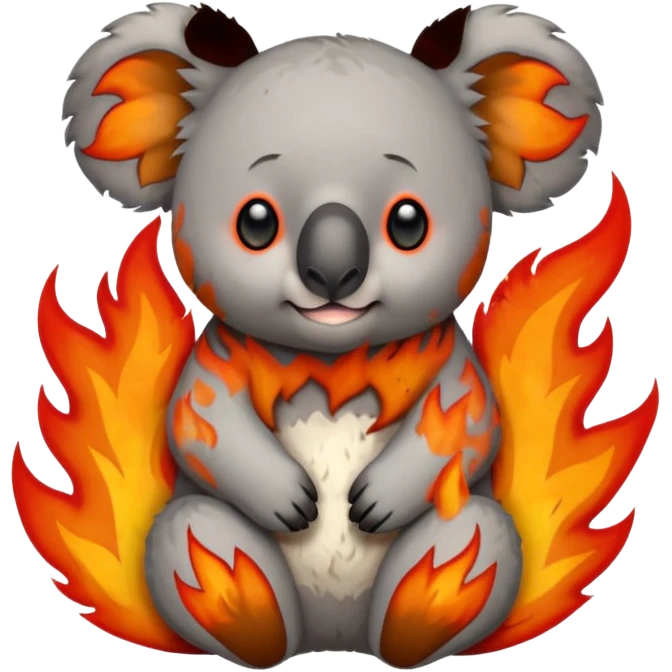  згенеруй австралійських тварин які помирають під час пожару в лісі emoji