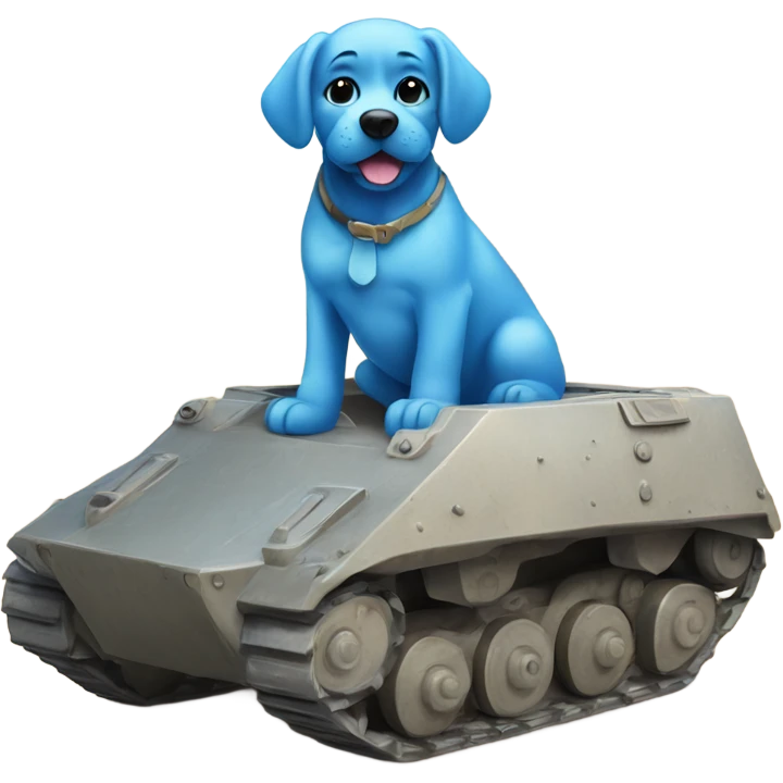 Blue dog with edge on the tank emoji