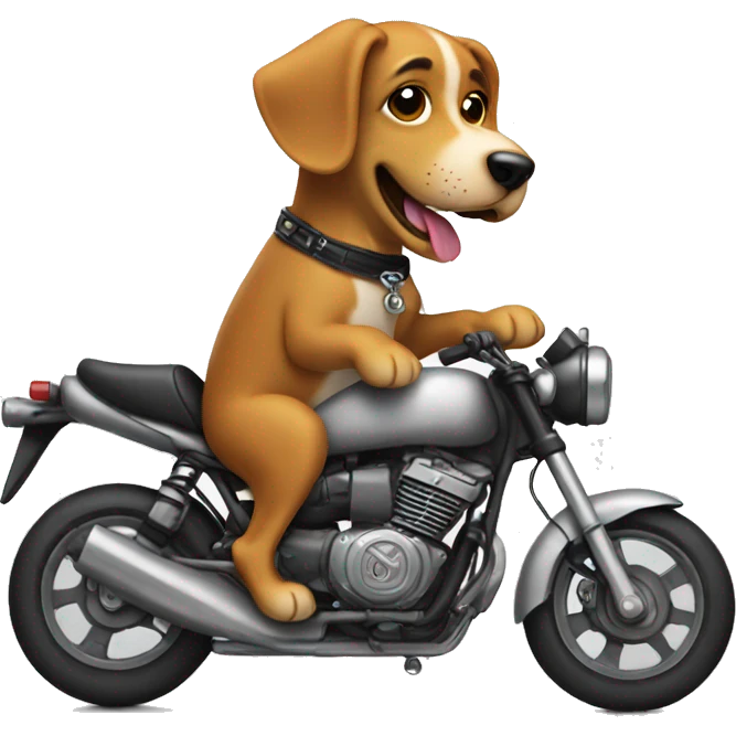 Dog with a motorbike emoji
