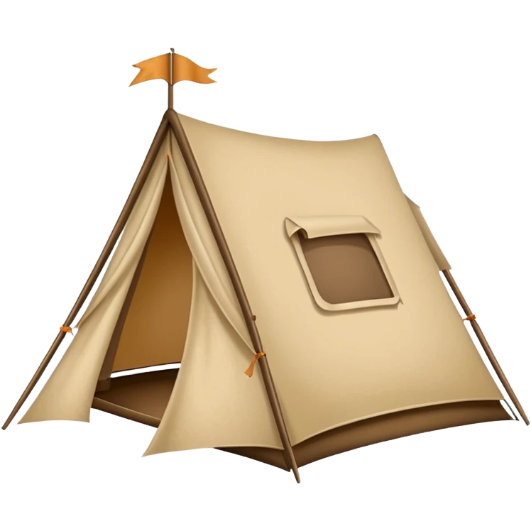 Large camping tent made of felt texture, scrapbooking style, transparent background emoji