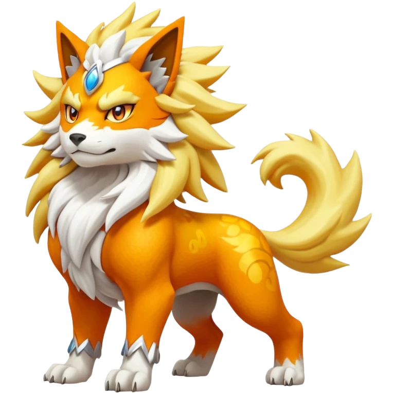 Pokemon legendary oragen and yellow solgaleo emoji