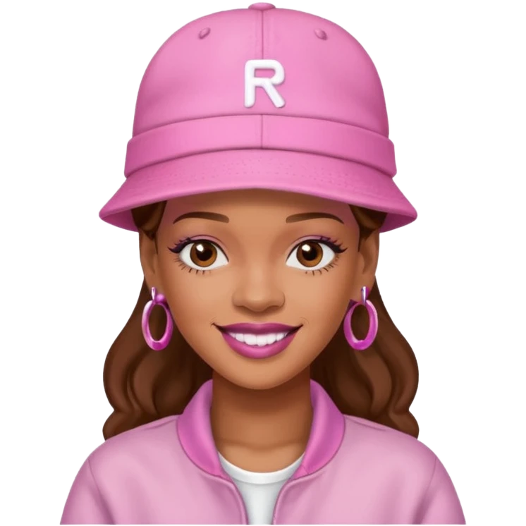 rihanah wearing Pink Hat emoji