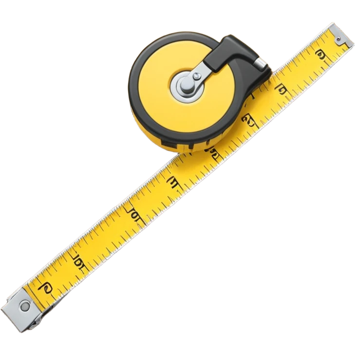 Yellow tape measure unrolled on table emoji