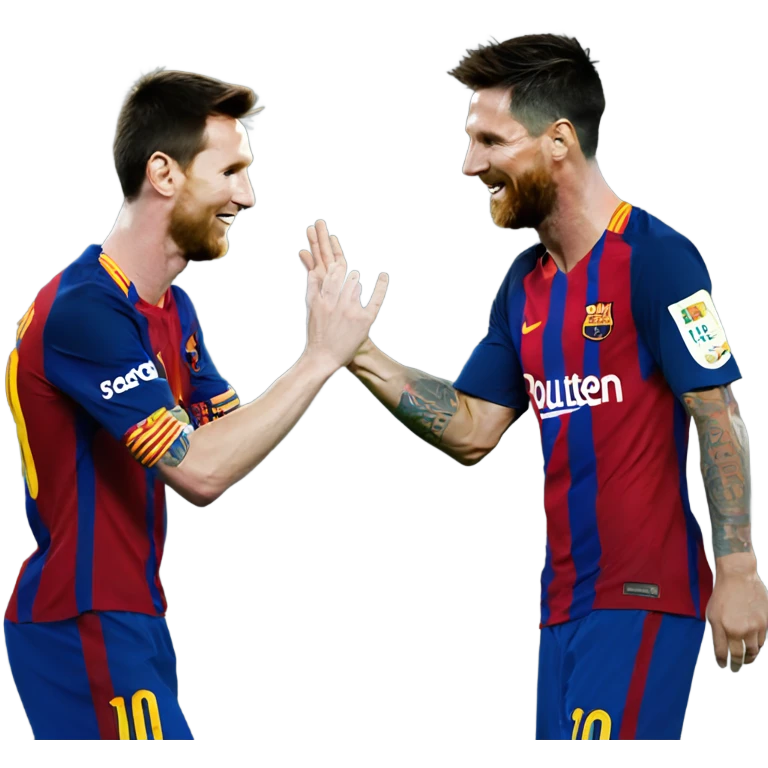 Messi high fiving Ronaldo  emoji