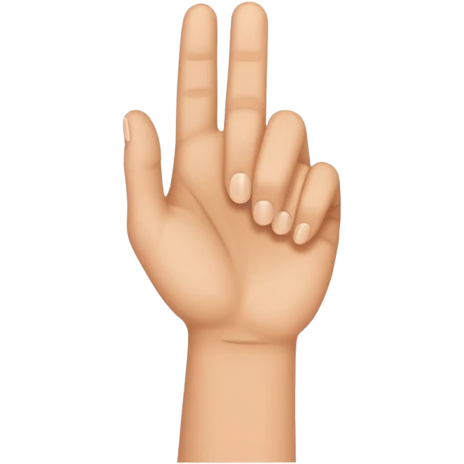 Hand holding up a double u emoji
