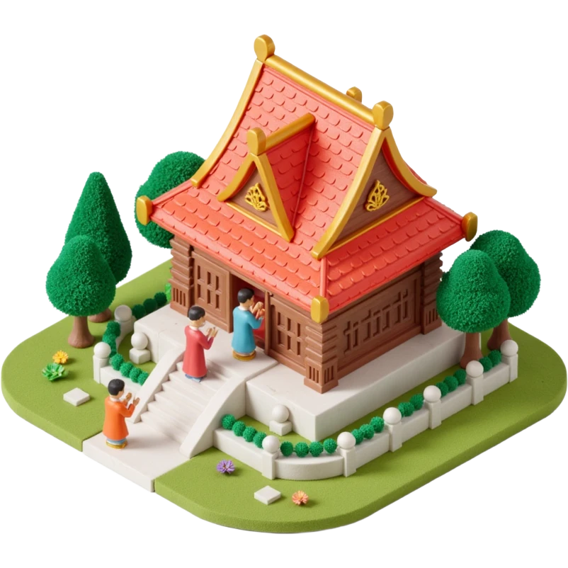 people praying in a Buddhist temple emoji