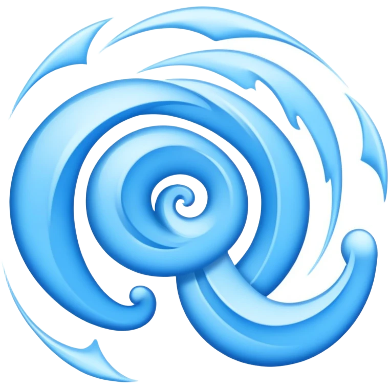 Blue swirling wind, gentle breeze with blue air currents emoji