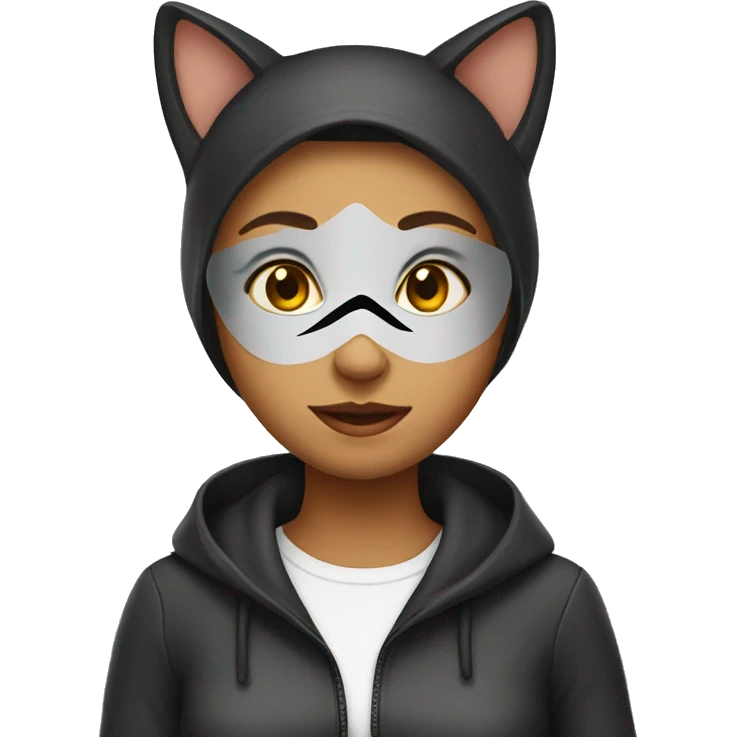 Woman dressed as a cat emoji