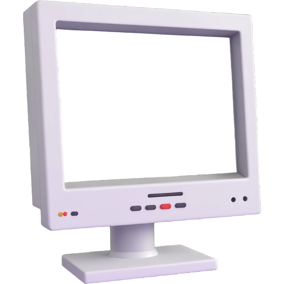 classic computer monitor ejecting digital pixels emoji
