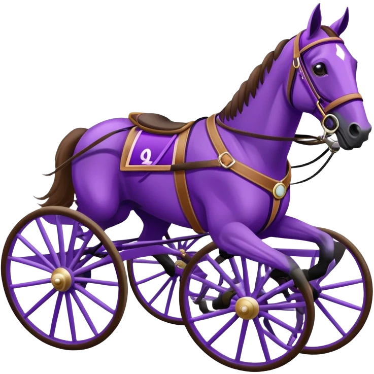 harness racing horse with purple driver emoji
