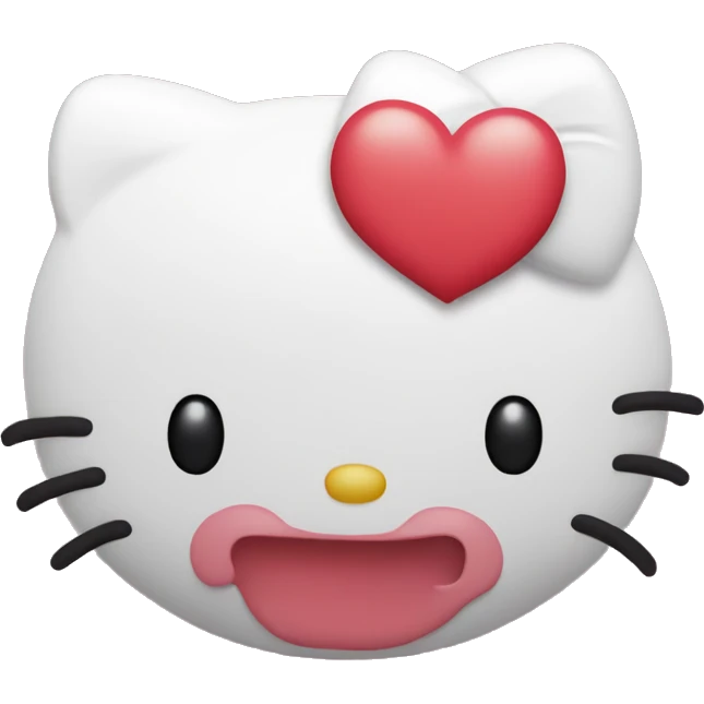 Hello kitty head blowing heart kiss emoji