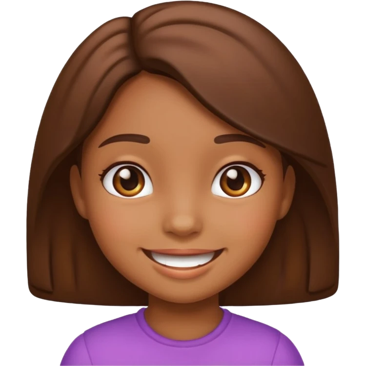 Cute girl kid emoji brown emoji