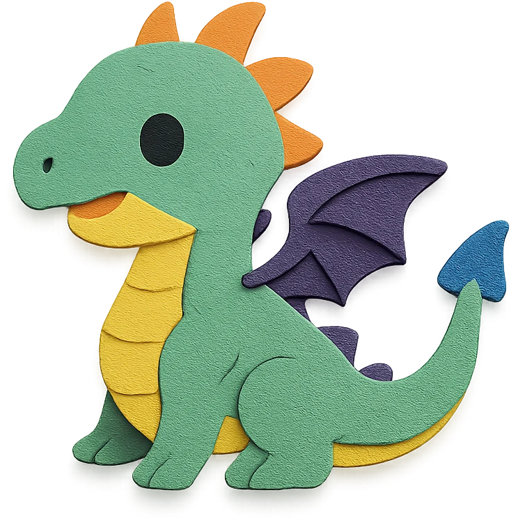 small colorful baby dragon emoji