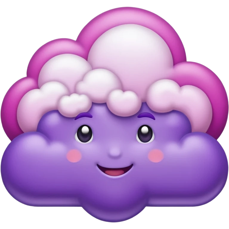 I want a purple cloud that's not like this one ☁️ but has a realistic shape without changing its appearance. The cloud should have a slightly white shaded part and should be starry but still purple/pink. emoji