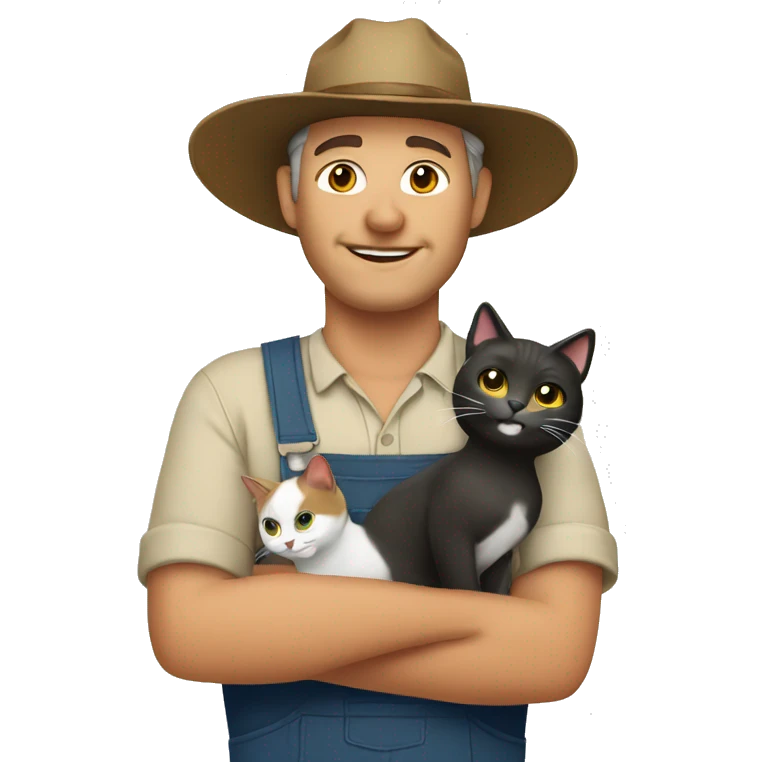 farmer with a cat emoji