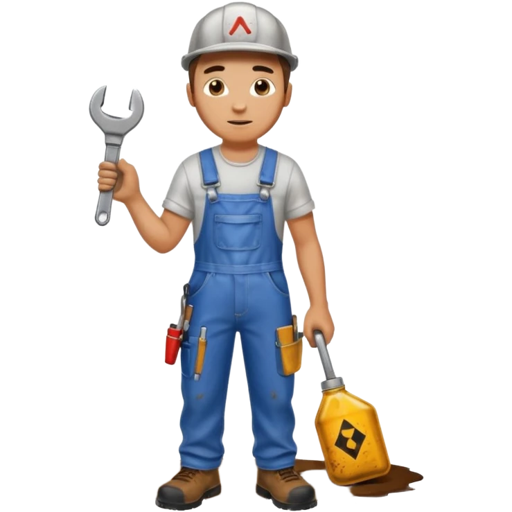 Mechanic + wrench + oil stain,Repair Crew. emoji