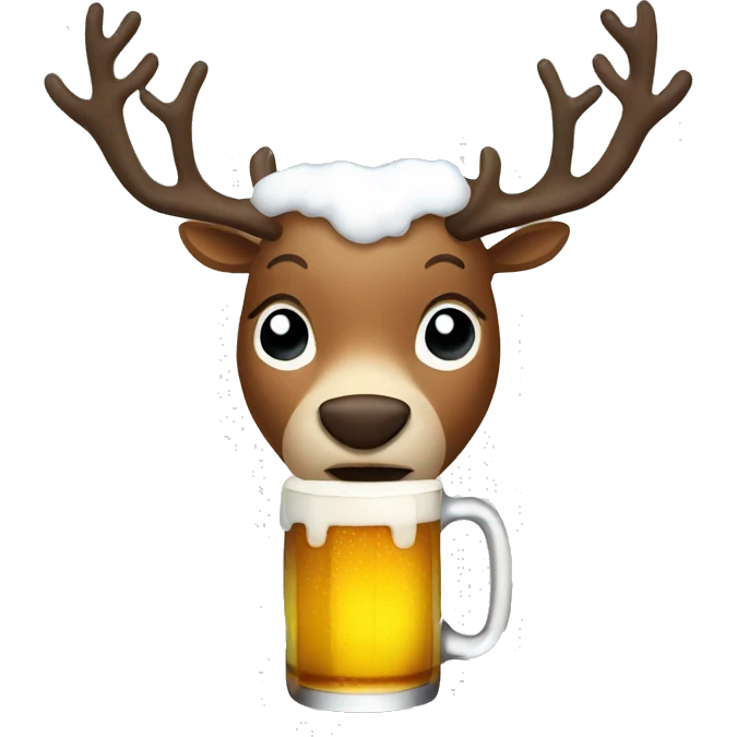 Reindeer drinking beer emoji