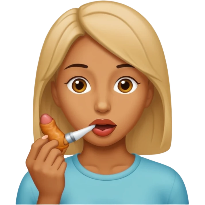 a women sucking a penis emoji