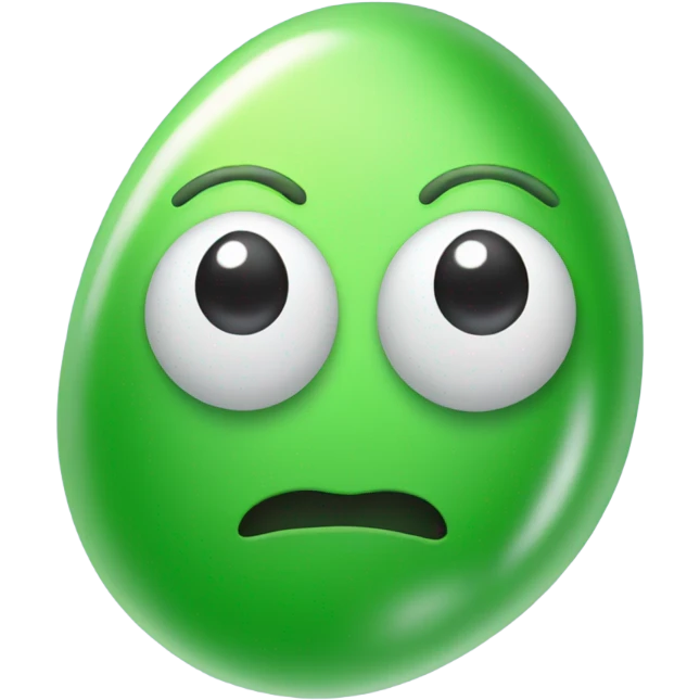 Jelly bean with a face  emoji