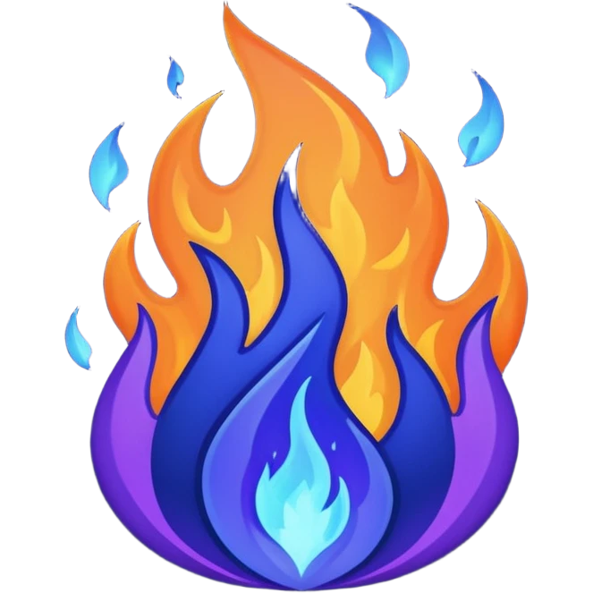 can you make me a dark blue fire emoji that i can just copy and past pls emoji