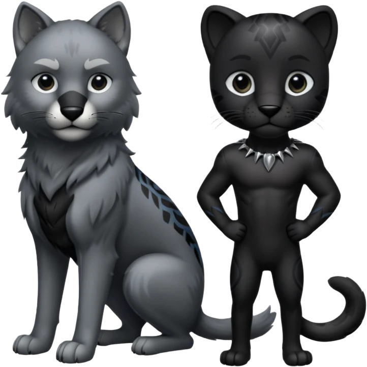 Wolf with black panther emoji