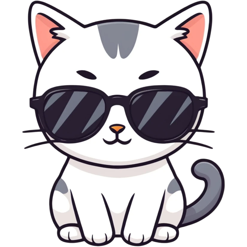 Cat with sunglasses emoji