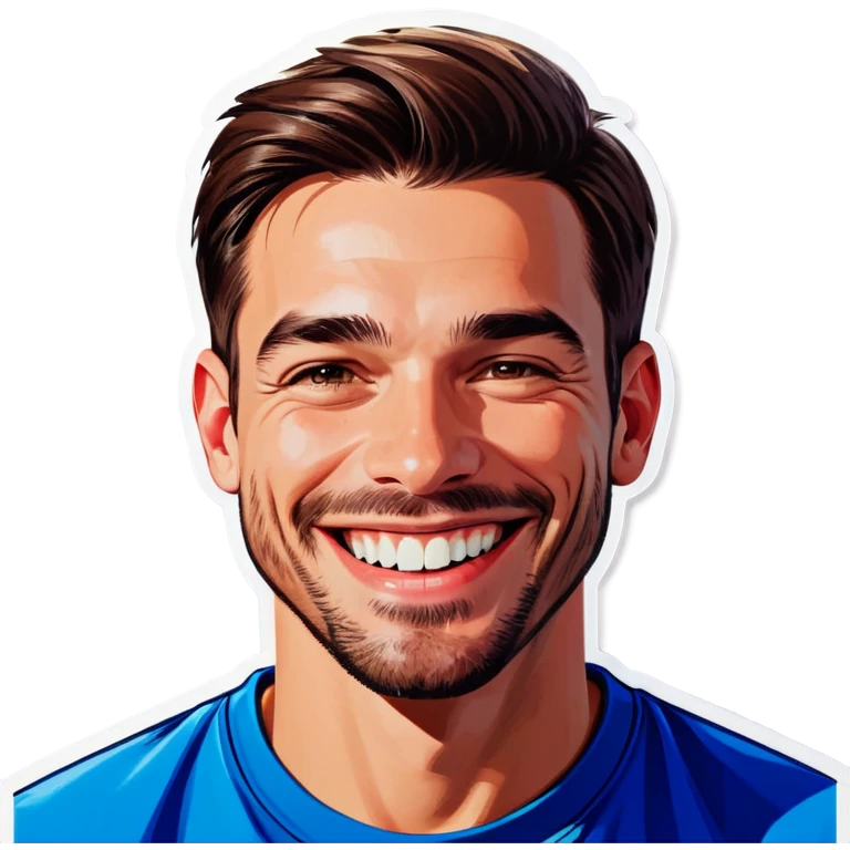 male portrait indoors with smile emoji