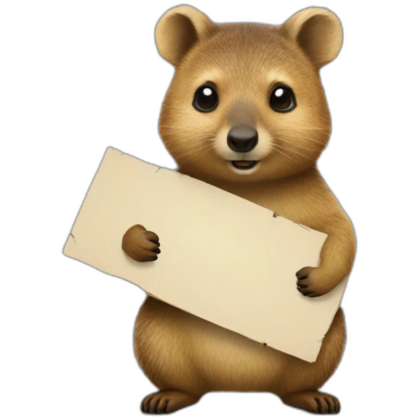 quokka holding warning sign emoji