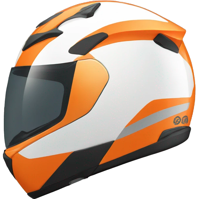 complete orange motorycle helmet side angle emoji