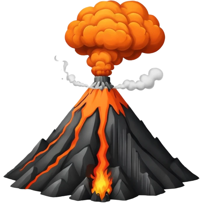 Volcano smoking before eruption no lava emoji