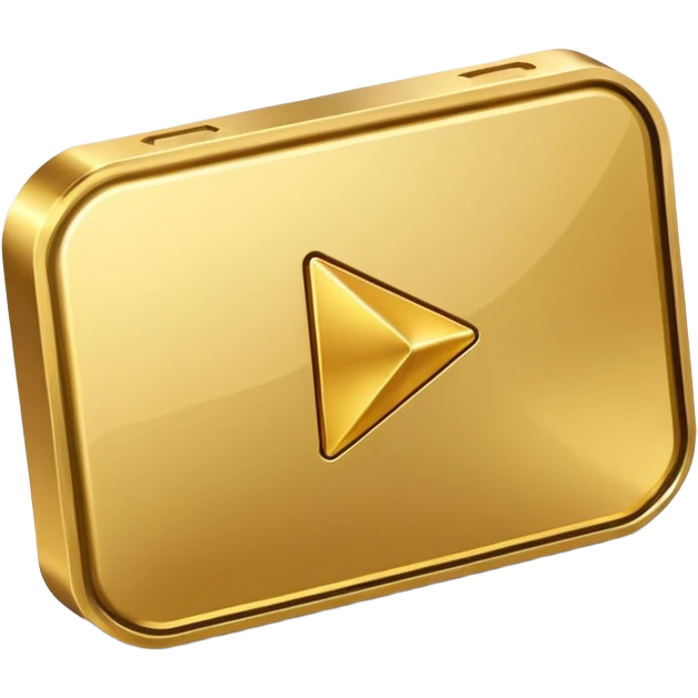 youtube golden play button with res edges emoji