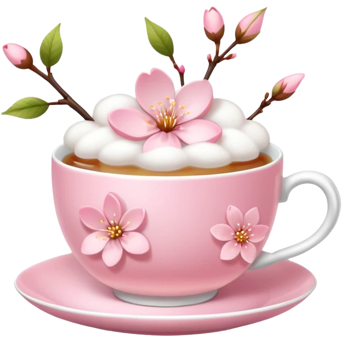 Cute Pastel pink Cherry Blossom Sakura Tea emoji