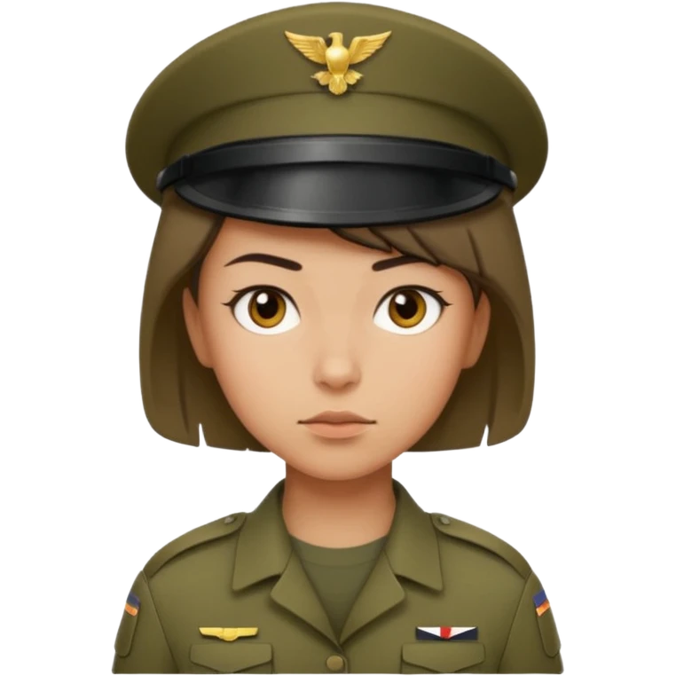female soldier hair style wityh out cap emoji