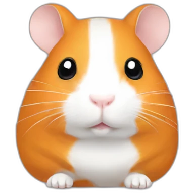 Orange with white stripe Hamster moody emoji