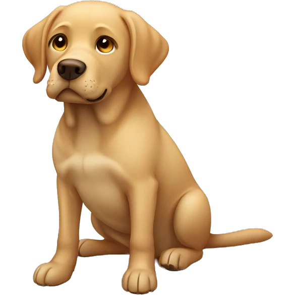 Light brown Labrador dog with sleepy gesture emoji