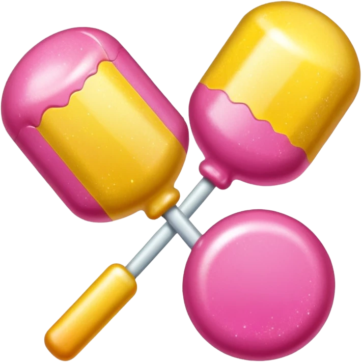 glitter pink and yellow candy emoji