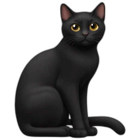 Gato negro contento emoji