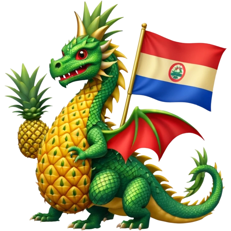 Dragon with the flag of costa rica and a pineapple emoji