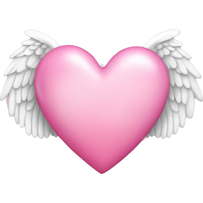 Pink heart with angel wings emoji