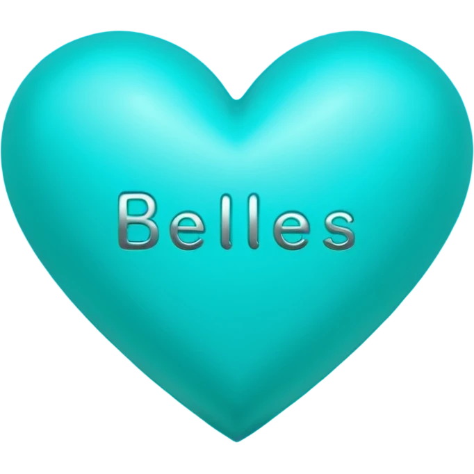Teal heart with hearts and Belles wording emoji
