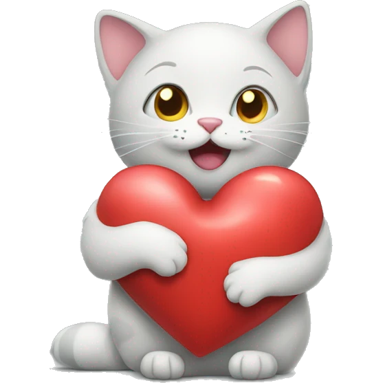 Cat hugging heart emoji