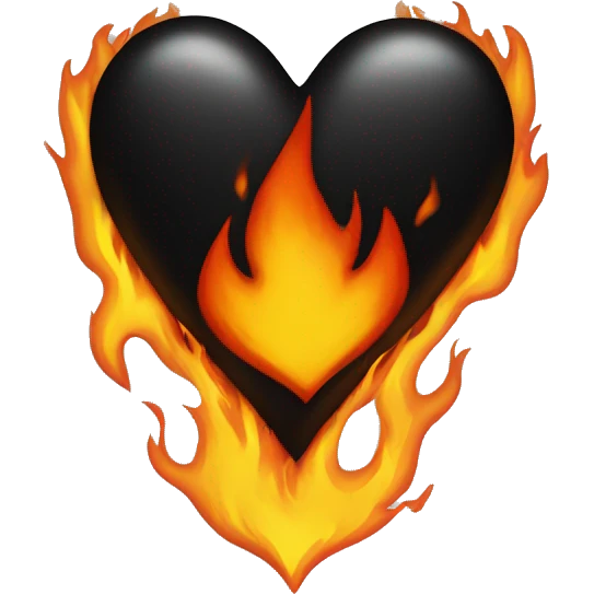 Black heart on fire emoji