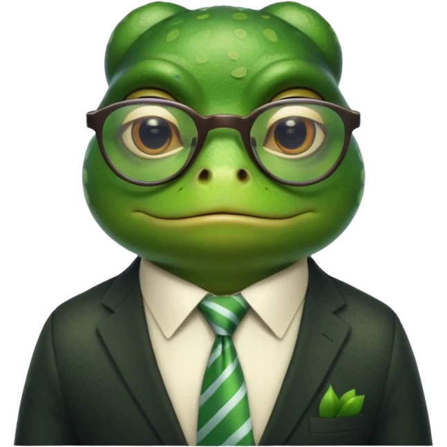 frog with tie and glasses emoji
