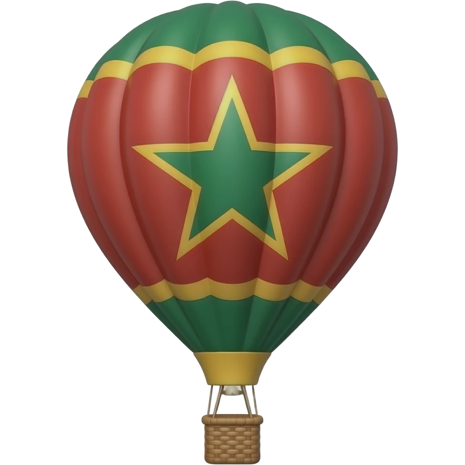 Marrocan hot air balloon red with star green emoji